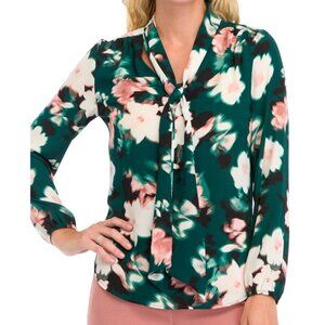 The Limited Green Floral Tie-Neck Blouse – Size Small (NWT)